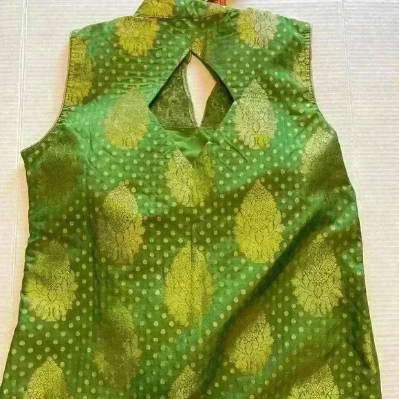 New With Tags! Rich Lady Green and Gold embroidered dress Size XL - Picture 4 of 6